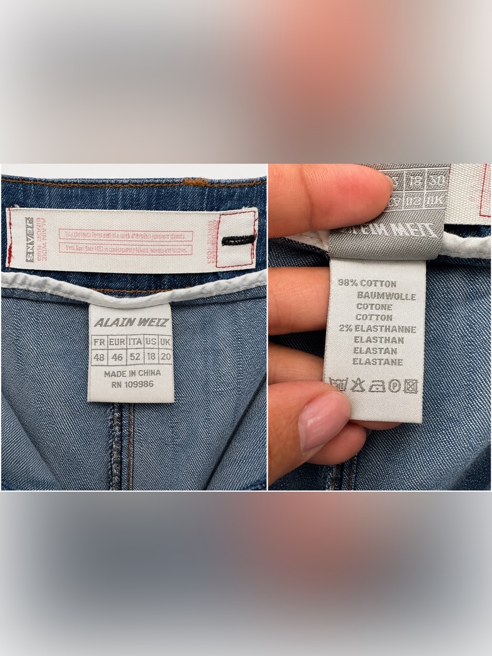 Y2K Alain Weiz Cargo Wide Leg Jeans Women's Plus Size 18 Stretch Denim 31 Inseam - Picture 5 of 5